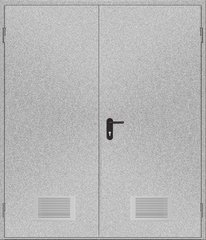 Двері протипожежні з вентиляційною сіткою ДМП ЕІ60-2-2100x1400, ЄвроСтандарт фото 1
