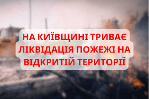 На Київщині триває ліквідація пожежі на відкритій території