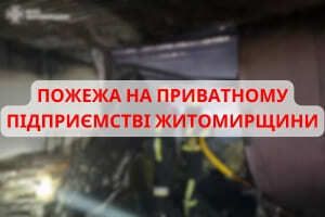 Житомирська область: ліквідовано пожежу на одному із приватних підприємств