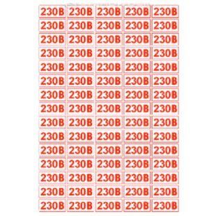 Знак Напруга 230 вольт 10*20 с-к лист А4 с-к плiвка фото 1 ПОЖСОЮЗ