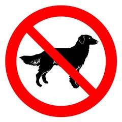 Знак Забороняється вхід (прохід) з тваринами d-150 с-к плівка фото 1