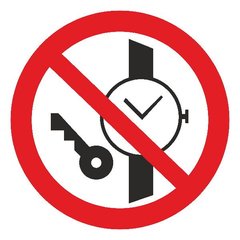 Знак Забороняється мати при (на) собі металеві предмети d-150 пластик ПВХ фото 1