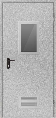 Двері протипожежні з вентиляційною сіткою та склінням ДМП ЕІ60-1-2100х900, ЄвроСтандарт фото 1