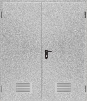 Двери противопожарные с вентиляционной решеткой ДМП ЕІ60-2-2100x1400, ЕвроСтандарт фото 1 ПОЖСОЮЗ