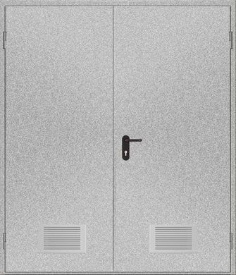 Двери противопожарные с вентиляционной решеткой ДМП ЕІ60-2-2100x1400, ЕвроСтандарт фото 1