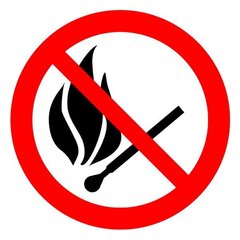 Знак Запрещается пользоваться открытым огнем d-150 мм пластик ПВХ фото 1