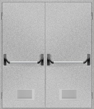 Двери противопожарные с вентиляционной решеткой ДМП ЕІ60-2-2200х1600 "антипаника", ЕвроСтандарт фото 1 ПОЖСОЮЗ