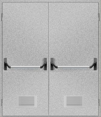 Двері протипожежні з вентиляційною сіткою ДМП ЕІ60-2-2200х1600 "антипаніка", ЄвроСтандарт фото 1