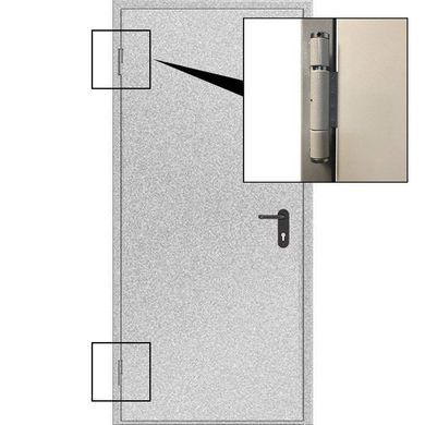 Двері протипожежні металеві глухі ДМП ЕІ60-1-2100х1000 лів., (самодовідні петлі) фото 2