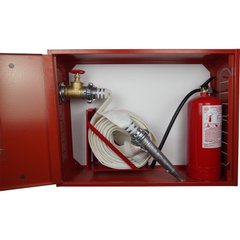 Кран-комплект ЕС-51-1-РС-50 (Шкаф пожарный ШП-80/60-НС Красный) + 1 огнетушитель ВП-5 фото 1