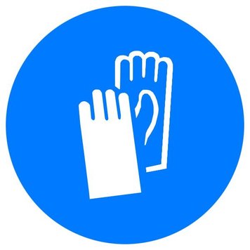 Знак Работать в защитных перчатках! d-150 пластик ПВХ фото 1 ПОЖСОЮЗ